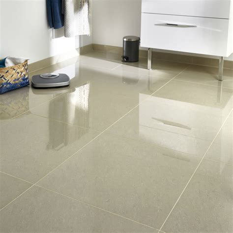 Modenia Beige Polished Porcelain Floor tile, Pack of 3, (L)600mm (W ...