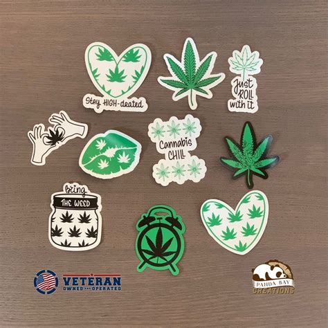 Weed Sticker Set / Cannabis Laptop Decals / Marijuana Stickers - Etsy