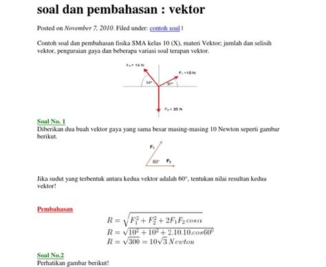 25 Contoh Soal Vektor Satuan Fisika Dan Pembahasannya Gambaran - Riset