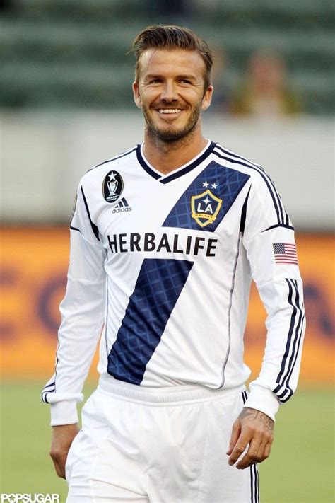 David Beckham Smiling on Soccer Field