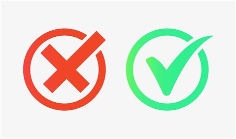 Premium Vector | Checkmark icon green tick box and red cross or check ...