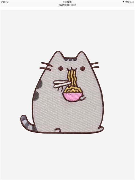 Pusheen eating ramen | Cute patches, Backpack patches, Embroidered patches