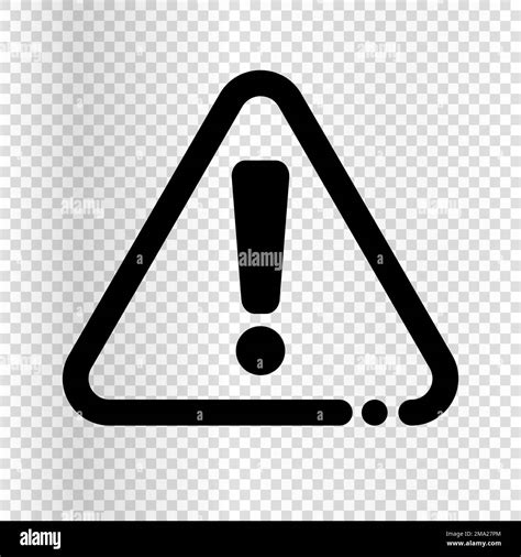 Caution mark isolated on transparent background. Warning symbol and hazard indication. Editable ...