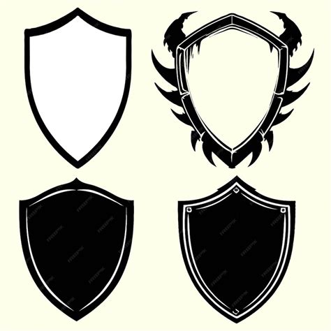 Premium Vector | Free vector pack of shields silhouettes