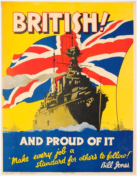 British! And proud of it - Make every job a standard for others to follow! UK, 1928, artwork by ...