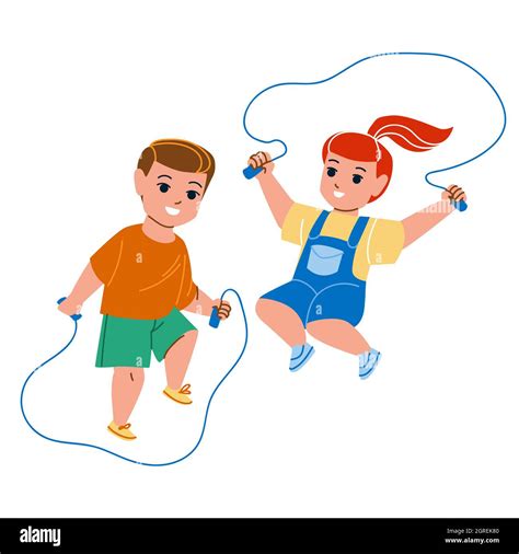 Children Jumping Rope Skipping Together Vector Stock Vector Image & Art - Alamy