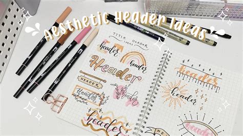 HEADER IDEAS | Aesthetic Header ( Title Ideas for note taking and journals ) - YouTube