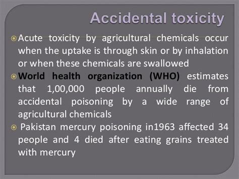 Toxicity from agricultural chemicals