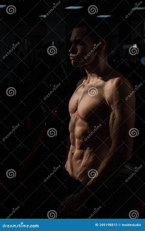 Shirtless Man with Sculpted Body in the Gym. Stock Image - Image of bodybuilder, attractive ...