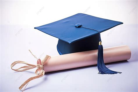 Blue Graduation Cap And Blue Graduation Scroll Wavy Ribbon Background ...