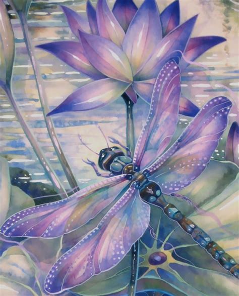 "Dragonfly Purple (zoom)" par Jody Bergsma | Dragonfly painting ...