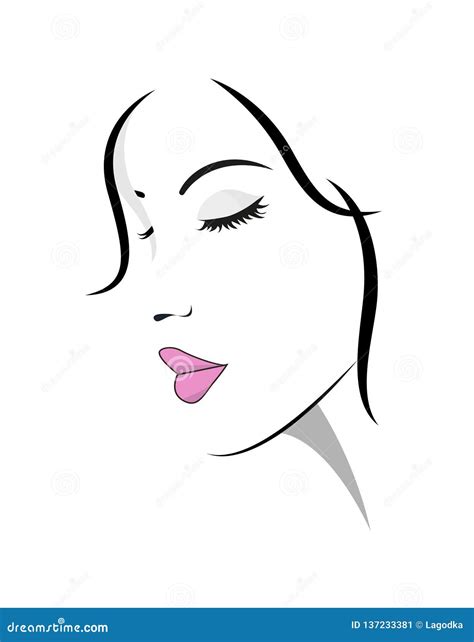 Beautiful Woman Face Logo for Design Stock Vector - Illustration of ...