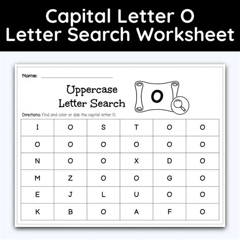 Capital Letter O - Single Letter Search Worksheet