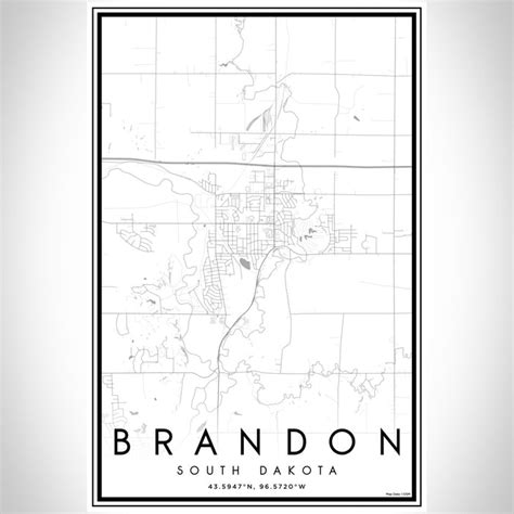 Brandon - South Dakota Map Print in Classic — JACE Maps