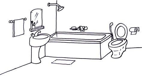 How To Draw Bathroom For Kids And Cute Coloring Pages For Children With - Riset