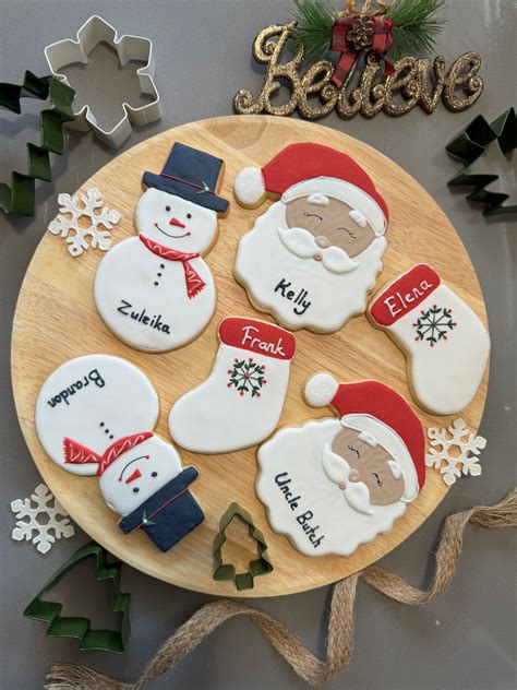 Christmas Personalized Large Cookies With Royal Icing, Fresh Baked and Hand Decorated Cookies ...