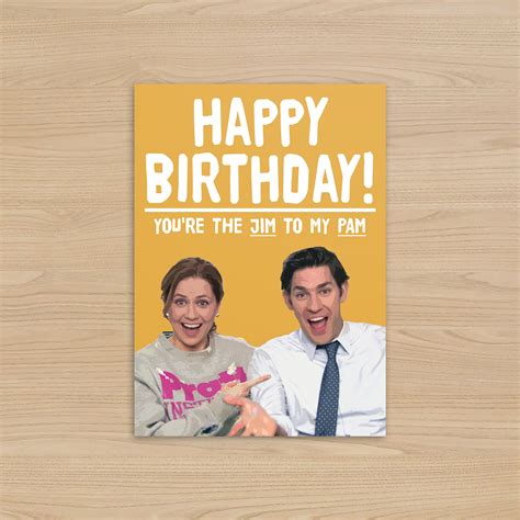 Jim & Pam Birthday Card the Office US Birthday Card - Etsy UK