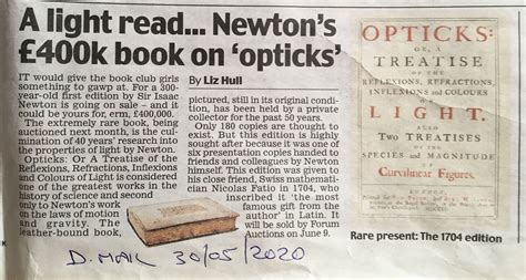 Newton’s ’Opticks’ | Reading light, Reading, Books