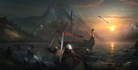 Download Sword Shield Helmet Drakkar Warrior Fantasy Viking Fantasy Warrior HD Wallpaper by ...