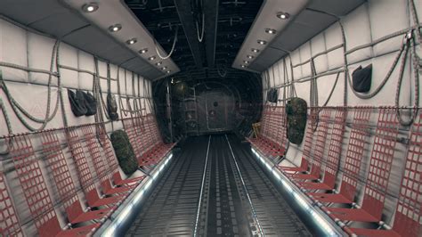 3d model of cargo aircraft interior