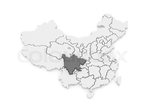 Map of Sichuan. China. | Stock image | Colourbox