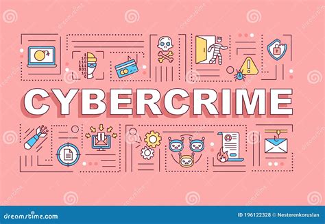 Cybercrime Word Concepts Banner Stock Vector - Illustration of network, drawing: 196122328