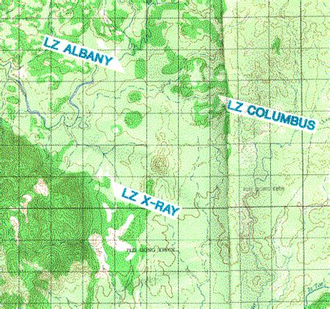 Map Depicting Landing Zones - Ia Drang Battle