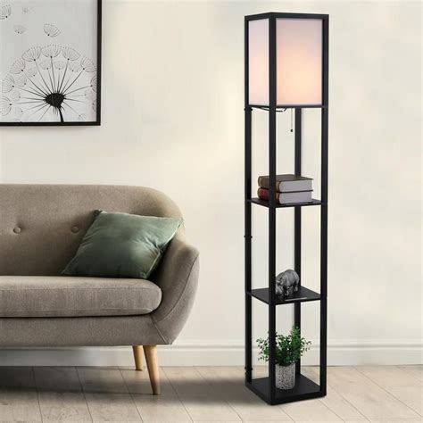 Floor Lamp with Shelves Corner Storage Standing Bookshelf | Etsy | Stehlampen wohnzimmer, Lampen ...