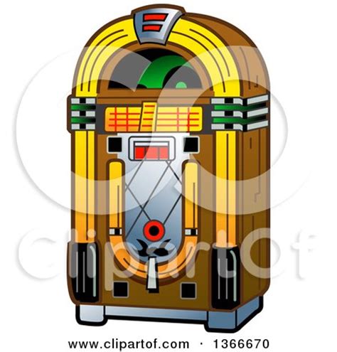 Clipart of a Retro Vintage Jukebox Machine - Royalty Free Vector Illustration by Clip Art ...