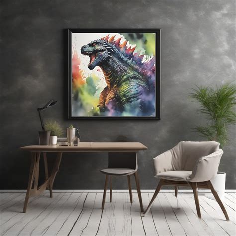 Watercolor Godzilla Kaiju Artwork PRINTABLE Artwork Set of 4 DIGITAL ...