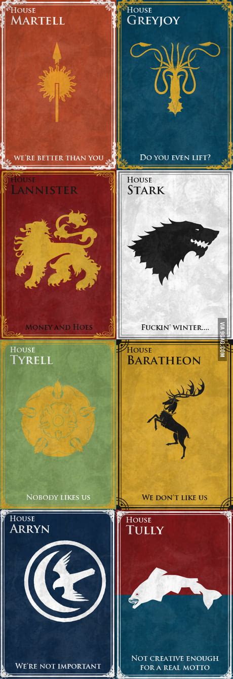 Game Of Thrones House Words