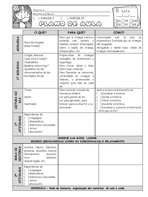 Plano de aula Educação Infantil