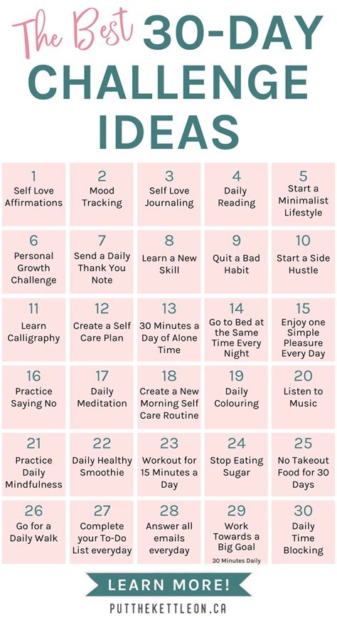 31 Life Changing 30-Day Challenge Ideas | 30 day challenge, Challenged to do with friends ...