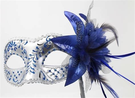 LADIES SPARKLING BLUE & SILVER VENETIAN MASQUERADE CARNIVAL PARTY EYE ...