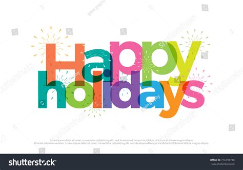 Happy Holidays Colorful Logo Happy Holiday Stock Vector (Royalty Free ...