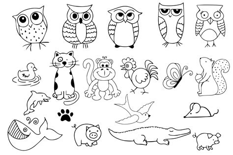 Doodle Animals By Carrtoonz | TheHungryJPEG