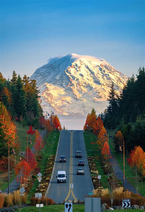 ITAP of Mt. Rainier at dusk from Bonney Lake WA. by the-constant-gardner . . . . #photos # ...