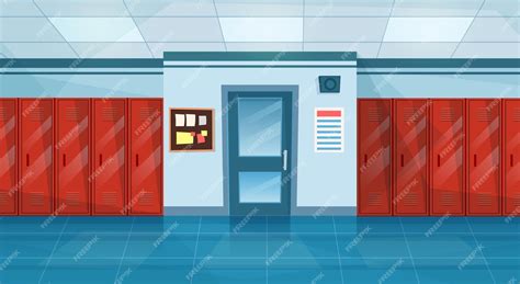 Premium Vector | Empty School Corridor