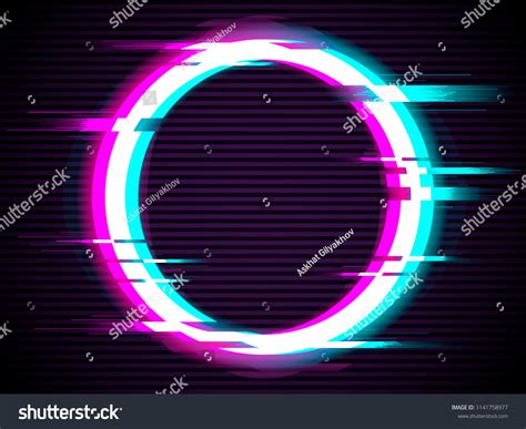 Illuminated Circle Glitch Effect Glitched Circle Stock Vector (Royalty ...