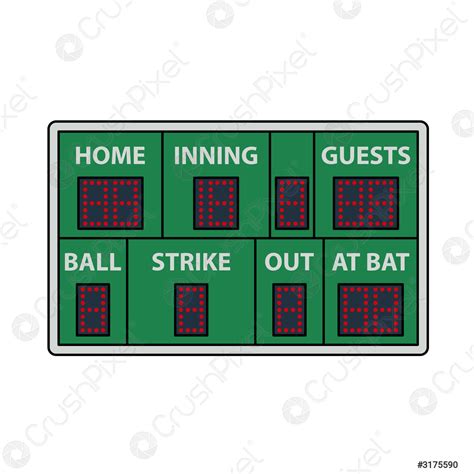 Baseball Scoreboard Icon - stock vector 3175590 | Crushpixel