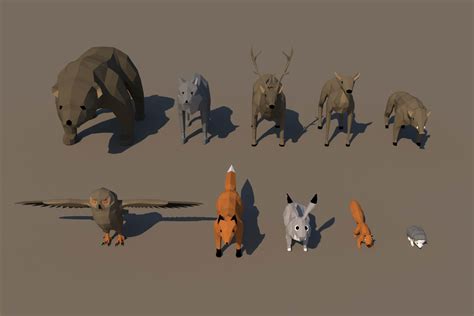 Free Wild Animal 3D Low Poly Models Download - CraftPix.net