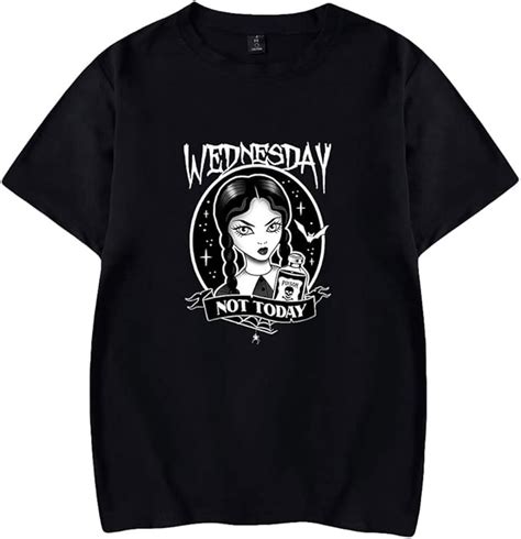 Wednesday Addams Merch T-Shirt Tee New Logo Cosplay Men/Women Summer WednesdayAddams TV Series ...