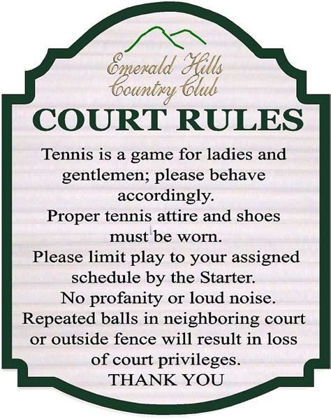 Tennis Court Rules Sign | ubicaciondepersonas.cdmx.gob.mx