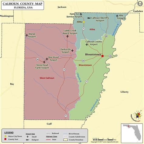 Calhoun County Map, Florida