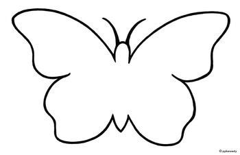 Butterfly: Black & White Outline/Shadow Puppet Template | Butterfly outline, Butterfly outline ...