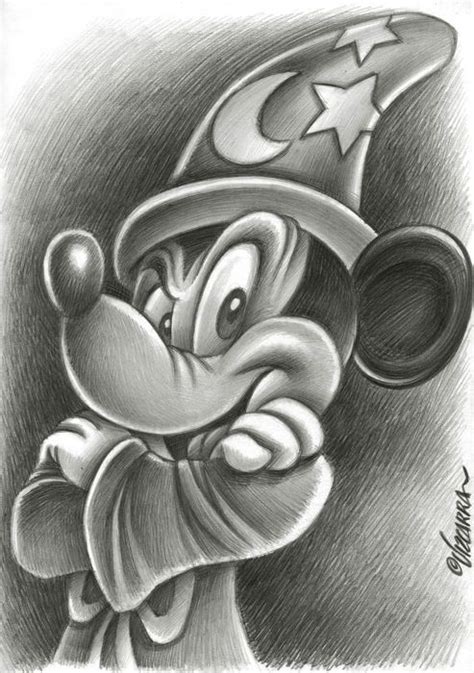 Vizcarra, Joan - Original Pencil Drawing - Mickey Mouse - The Sorcerer´s Apprentice - W.B ...