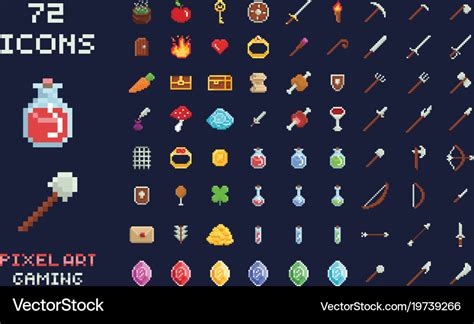 Pixel art game design icon video game Royalty Free Vector