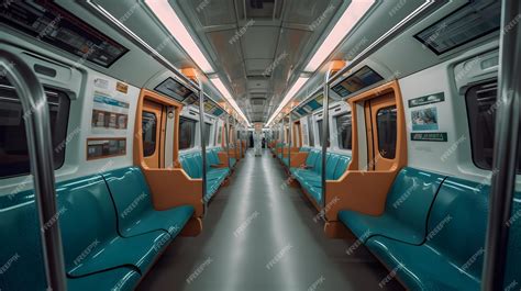 Premium AI Image | Interior mrt train commuter line interior generative ai