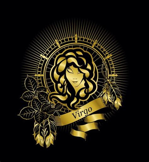 Gold virgo zodiac sign vector free download