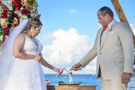 Vibrant colors were the star of this Dominican Republic beach wedding